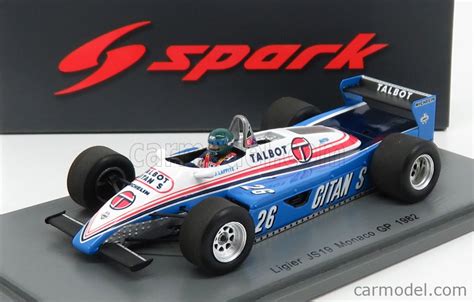 SPARK MODEL S4817 Masstab 1 43 LIGIER F1 JS19 N 26 MONACO GP 1982