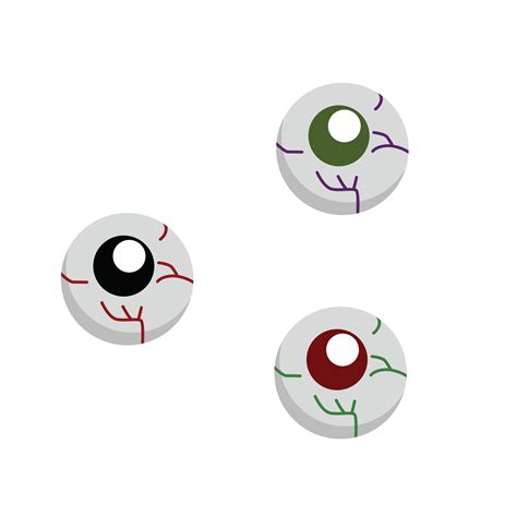 Zombie Halloween Eye Ball Cartoon Illustration Vector Clipart Sticker