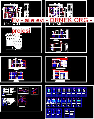 Ev Aile Evi Dwg Projesi Autocad Projeler