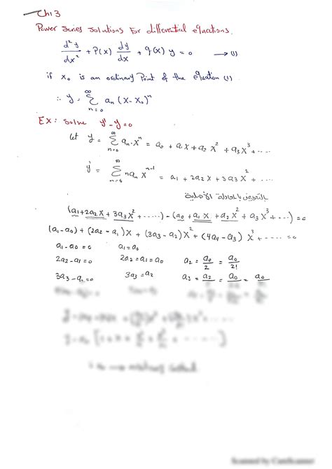 Solution Differential Equations Power Series Solutions Studypool