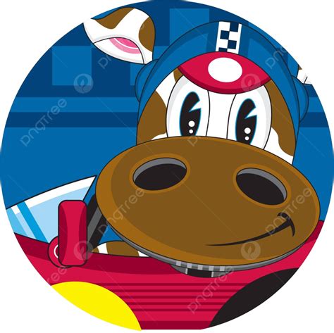 Cute Cartoon Racing Car Cow Cute Cow Cow Chequered Vector Car Clipart