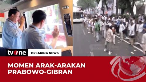 Prabowo Dan Gibran Menuju Taman Suropati Breaking News Tvone Youtube