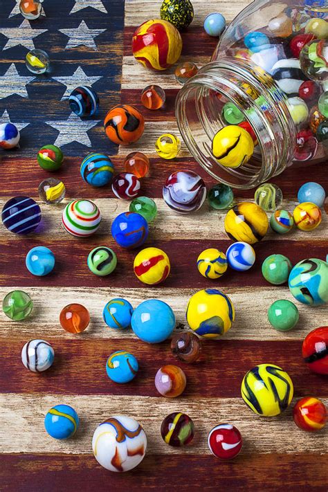 Marbles On American Flag Photograph By Garry Gay