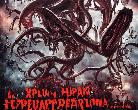 A Horror Movie Poster Featuring Xenomorphs Invading Stable Diffusion