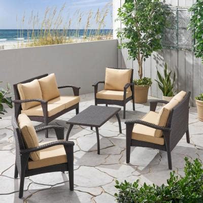 Noble House Honolulu Brown Armless Middle Wicker Outdoor Sectional