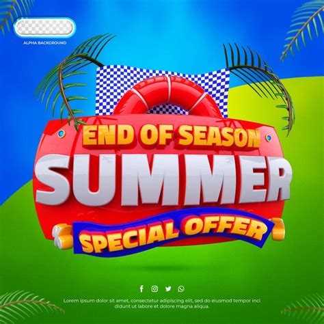 Premium Psd Summer Special Offer Banner 3d Render