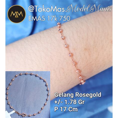 Jual Gelang Jedar Layer Emas Rosegold Kadar K Shopee Indonesia