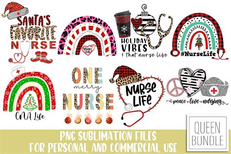 Christmas Nurse Sublimation Bundle Graphic By Queen Bundle · Creative Fabrica