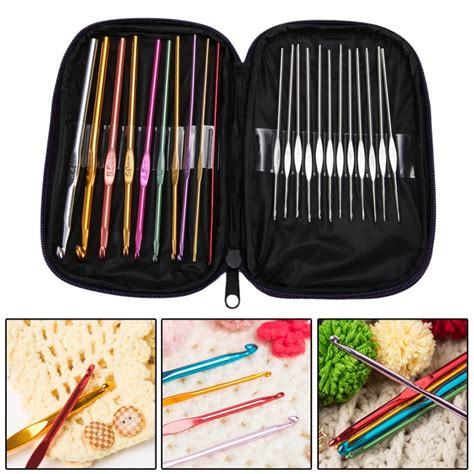 Pcs Set Knitting Needles Sewing Kit Aluminum Crochet Set Hooks