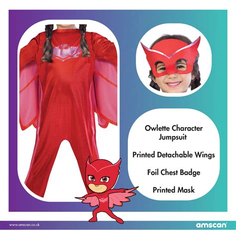 Pj Masks Owlette Costume Age 7 8 Years 1 Pc Amscan International