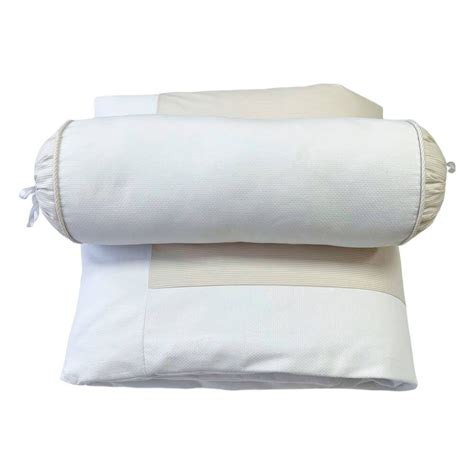 Kit Enxoval de Berço peças Lateral Rolo Bless Percal Branco Nude