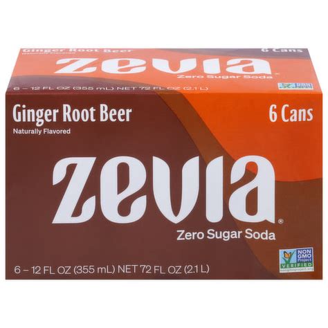 Zevia Soda Zero Sugar Ginger Root Beer Brookshire S