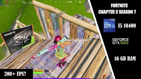 Fortnite Chapter 2 Season 7 I5 10400 GTX 1650 Benchmark Performance