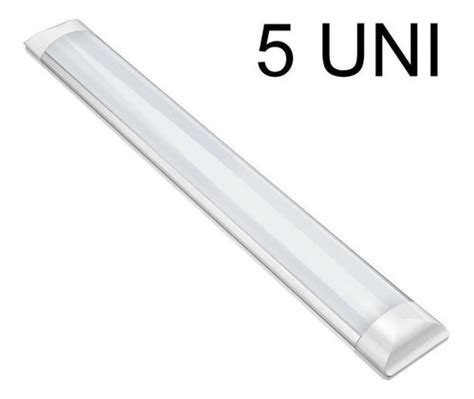 5 Luminaria Tubular Led Sobrepor Slim 40w 120cm 6500k Calha Frete grátis