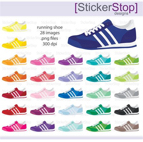 Running Shoe Digital Clipart Instant Download PNG Files Tennis Shoe ...