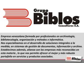 Presentación corporativa grupo biblos PPT