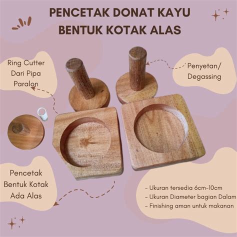 Jual Cetakan Donat Kayu Set Bentuk Kotak Alas Shopee Indonesia