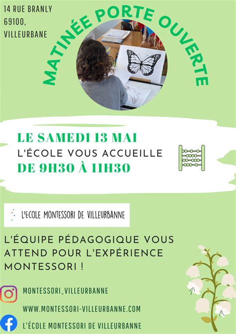 13 Mai matinée portes ouvertes L école Montessori de Villeurbanne