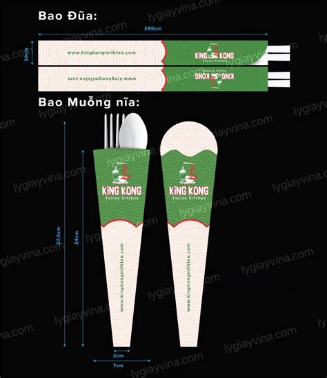 Bao đũa - Bao muỗng - Bao nĩa - In bao giấy đựng đũa muỗng giá rẻ