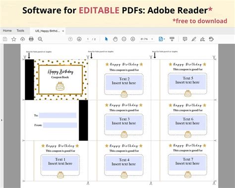 Printable Birthday Coupon Book Template Editable Birthday - Etsy