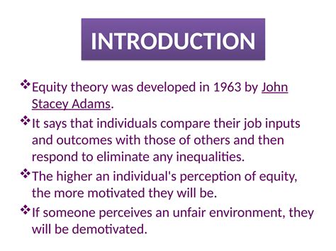 Equity Theory Of Motivation In Managementpptx