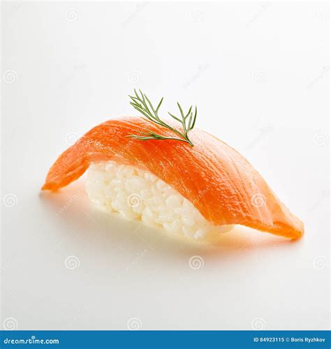 Smoked Salmon Nigiri Sushi Stock Image Image Of Delicacy 84923115