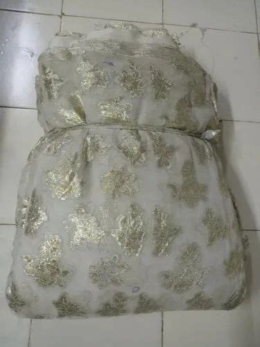 Printed Golden Viscose Jacquard Jari Fabric For Garments At Rs 120