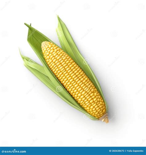 Fresh Yellow Corn Isolated Illustration Ai Generative Stock