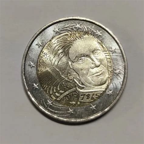 PIÈCE RARE DE 2 euros Simone Veil 1975 1927 2017 Très bon état EUR