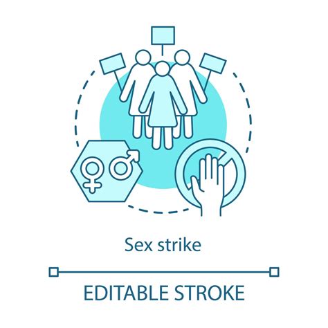 Sex Strike Concept Icon Sexual Abstinence Feminism Idea Thin Line