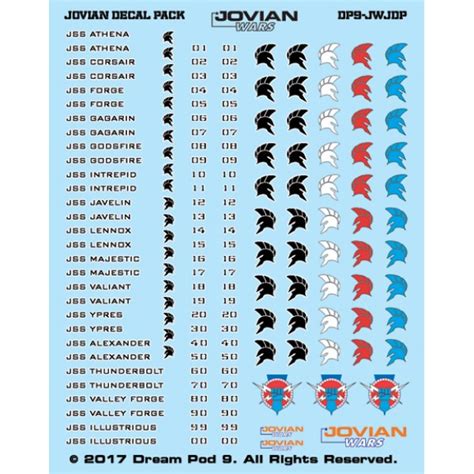 Jovian Decal Pack – Jovian Wars Decal Sheet | Shiny Games Distribution