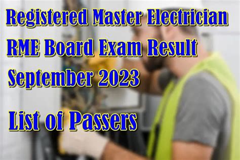 Rme Board Exam Result September 2023 List Of Passers Philnews