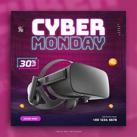 Premium PSD Cyber Monday Sale Social Media Post Design Template