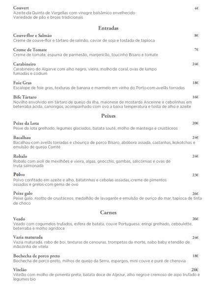 Barão Fladgate Menu Menu de Barão Fladgate Cais de Gaia Porto