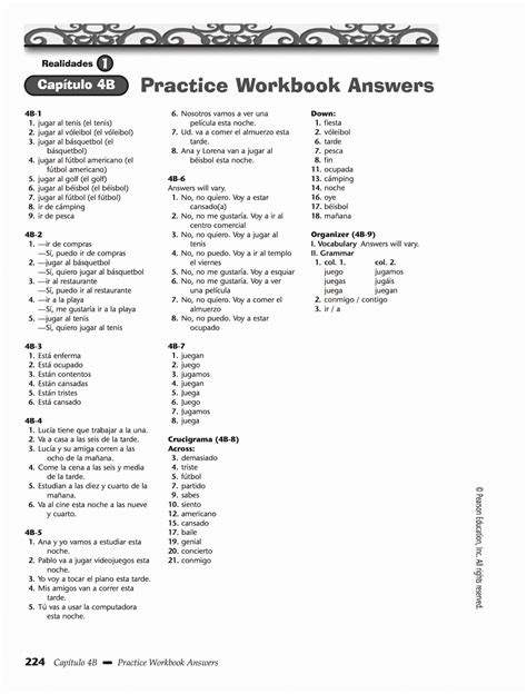 Realidades 2 Practice Workbook Answers