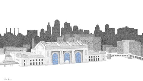 Downtown Kansas City Stippling Art Print — David Accurso Art