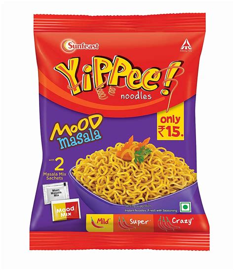 Sunfeast Yippee Mood Masala Long Non Sticky Instant Noodles With 2