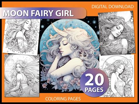 Moon Fairy Coloring Pages For Adults Coloring Book T For Her Love Coloring Coloring Time