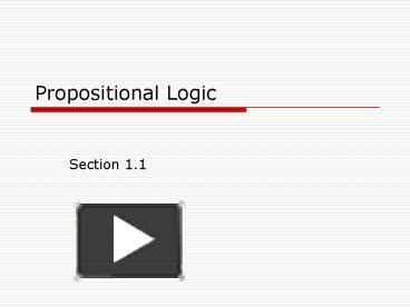 Ppt Propositional Logic Powerpoint Presentation Free To View Id