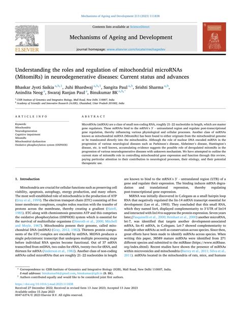 Pdf Understanding The Roles And Regulation Of Mitochondrial Micrornas