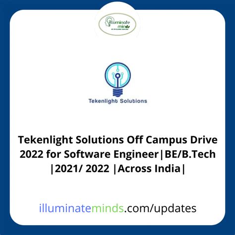 Tekenlight Solutions Off Campus Drive 2022 For Software Engineer BE B