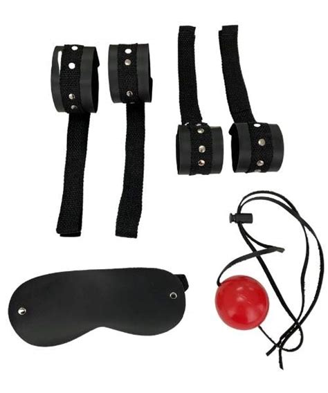 Kit Bondage Algemas e Tornozeleiras Tiras Mordaça e Venda Imagination Sex Shop