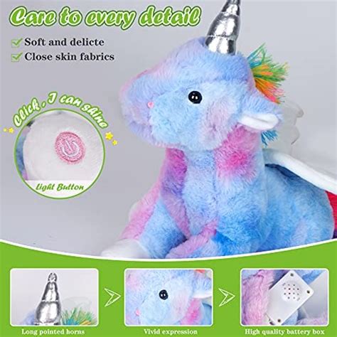 Cozyworld Light Up Stuffed Unicorn Led Plush Toys With Night Lights For