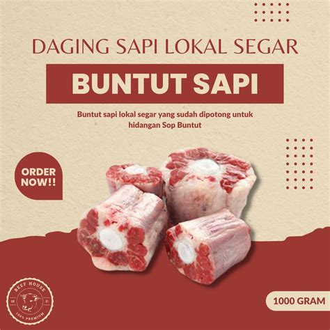 Jual Buntut Sapi Lokal Segar Oxtail Center Cut Fresh 1000 Gram Shopee