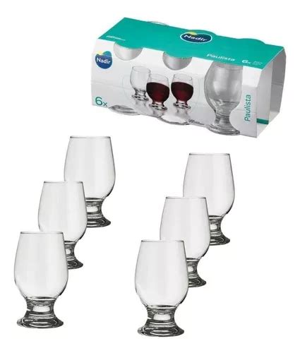 Jogo De Taca Paulista Agua Vinho Vidro Nadir 200ml Kit 6un Cor