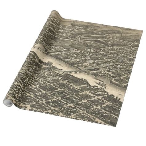 Vintage Map Of Rockford Illinois Wrapping Paper Vintage Map