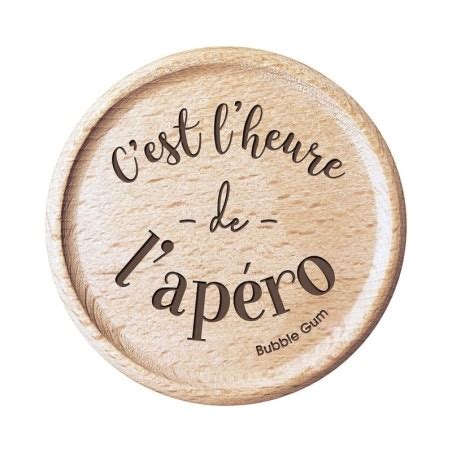 Dessous de verre bois C est l heure de l apéro pack de 4