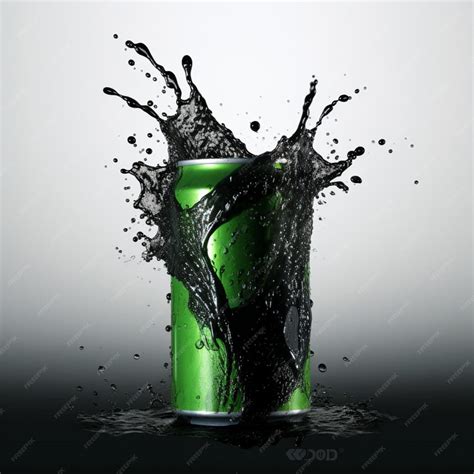 Premium Ai Image Mountain Dew Pitch Black With White Background High