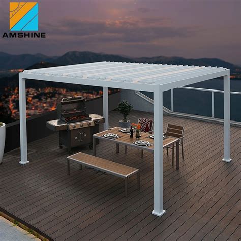 Luxury Modern Modular Pergola Aluminium Prefab House Remote Control Waterproof Bioclimatic