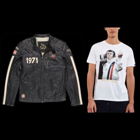 Duo Lederjacke Steve Mcqueen H Du Mans Mcqueen T Shirt The Man In